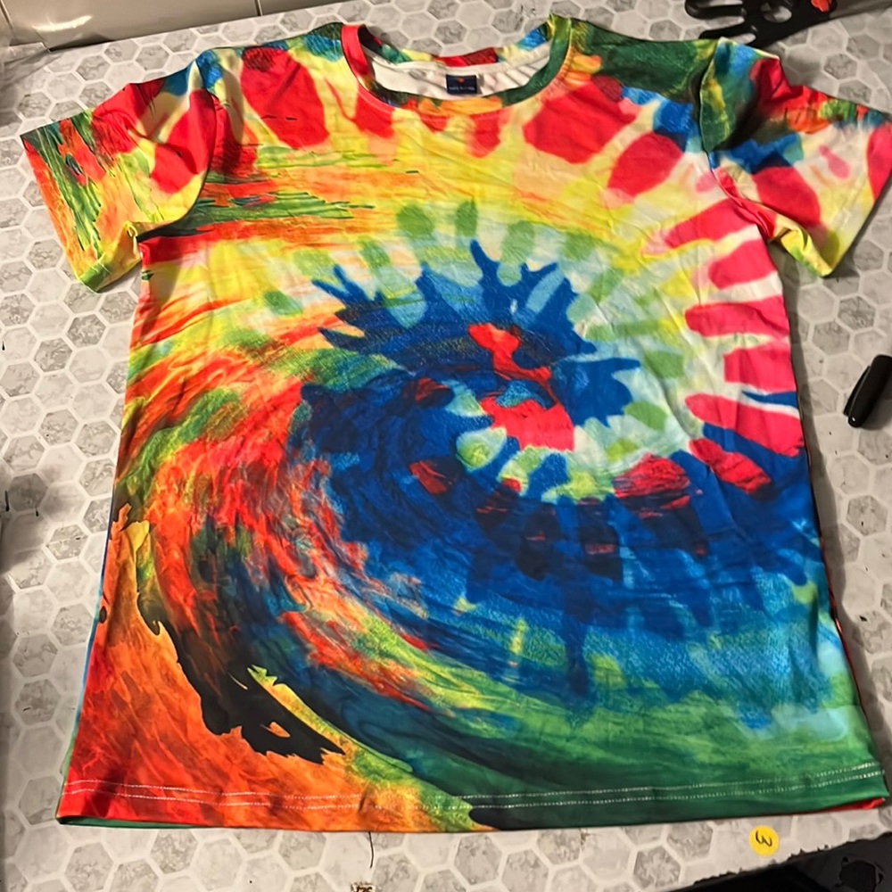 Women's Multicolor Tie-Dye Swirl Short Sleeve Tee